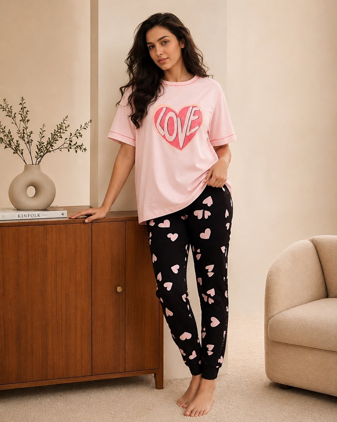 Heartfelt Cotton Rich Pajama Set (Order one size smaller)