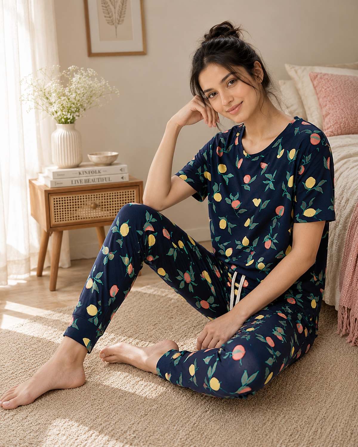 Navy Nights Pure Cotton Pyjama Set