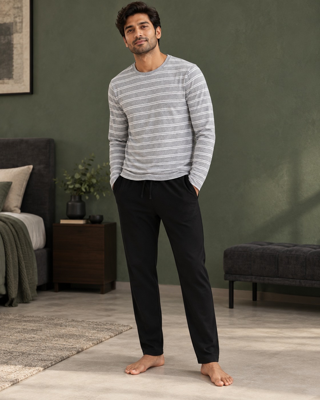 Ash Stripe Pyjama Set