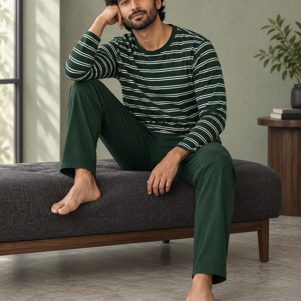 Evergreen Stripe Lounge Set