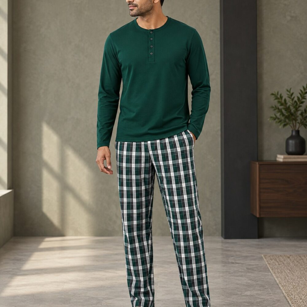 Forest Check Henley Set