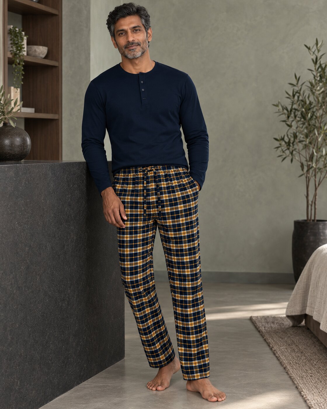 Midnight Mustard Tartan Set