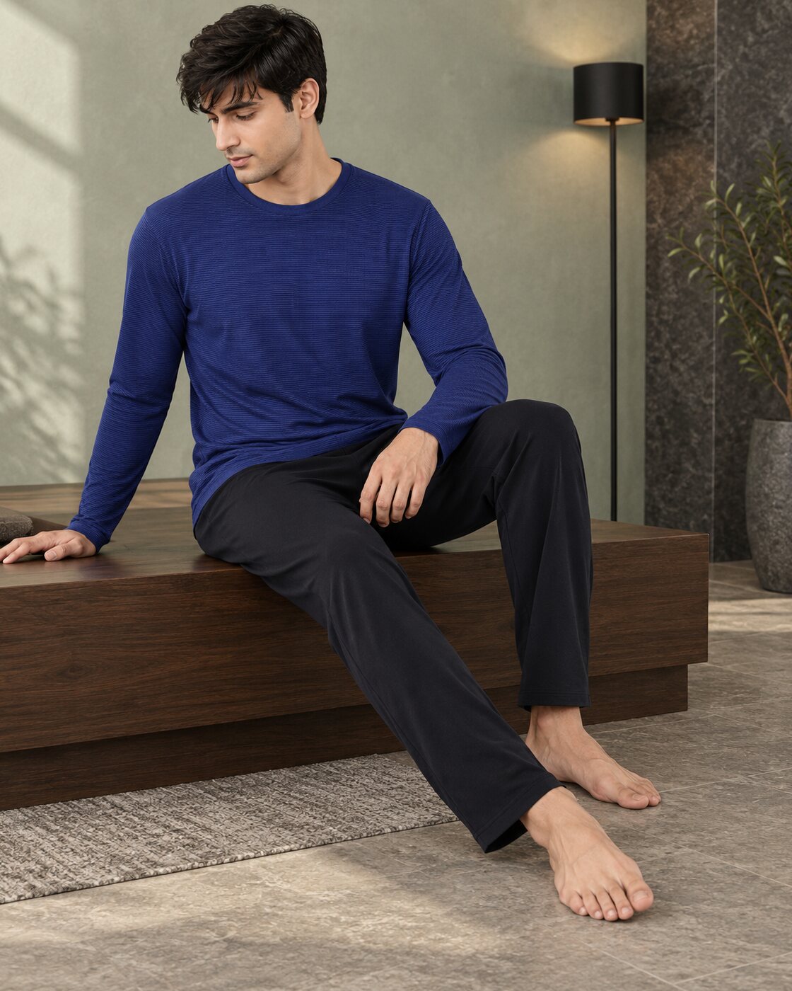 Midnight Rib Lounge Set