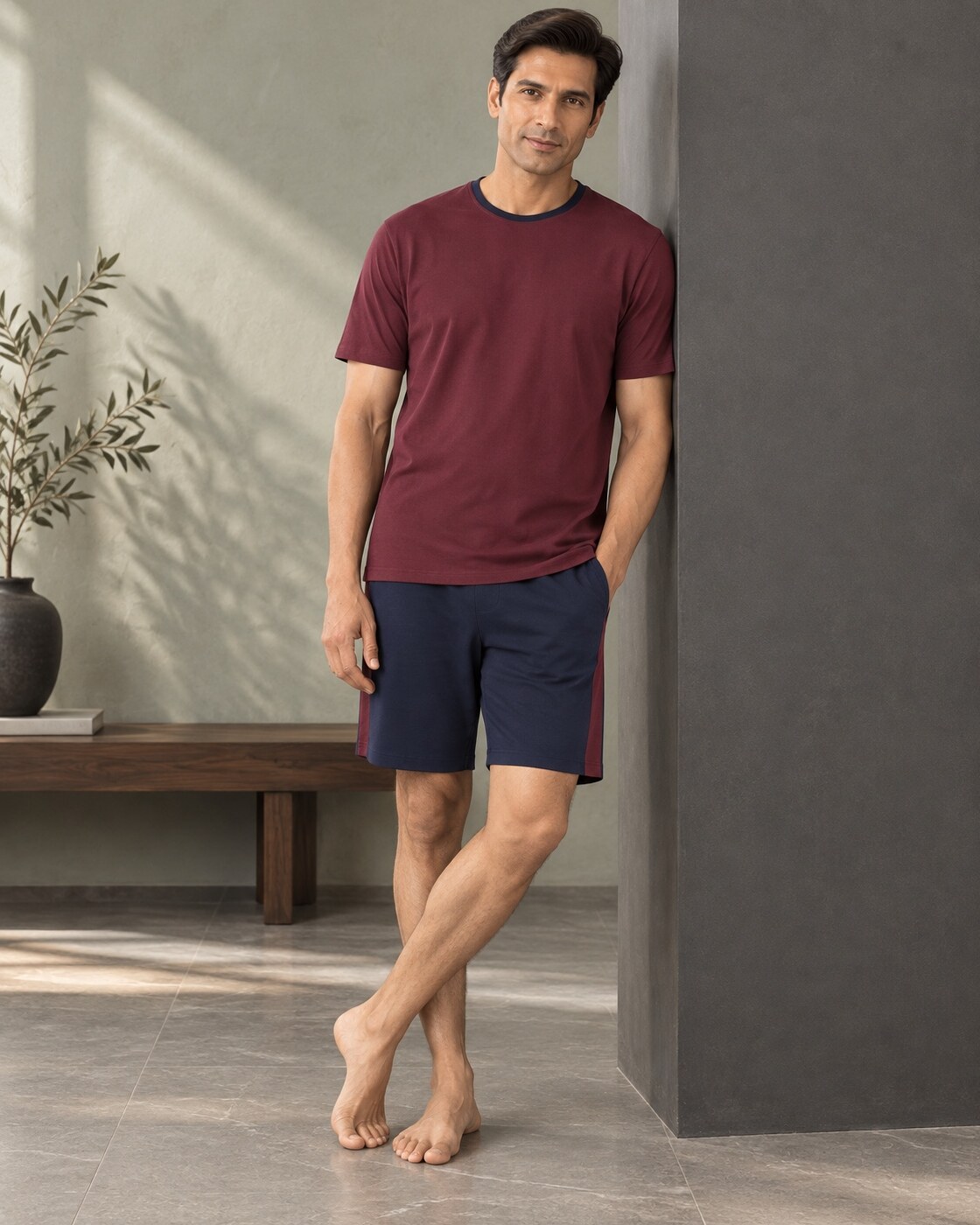 Burgundy Edge Lounge Set