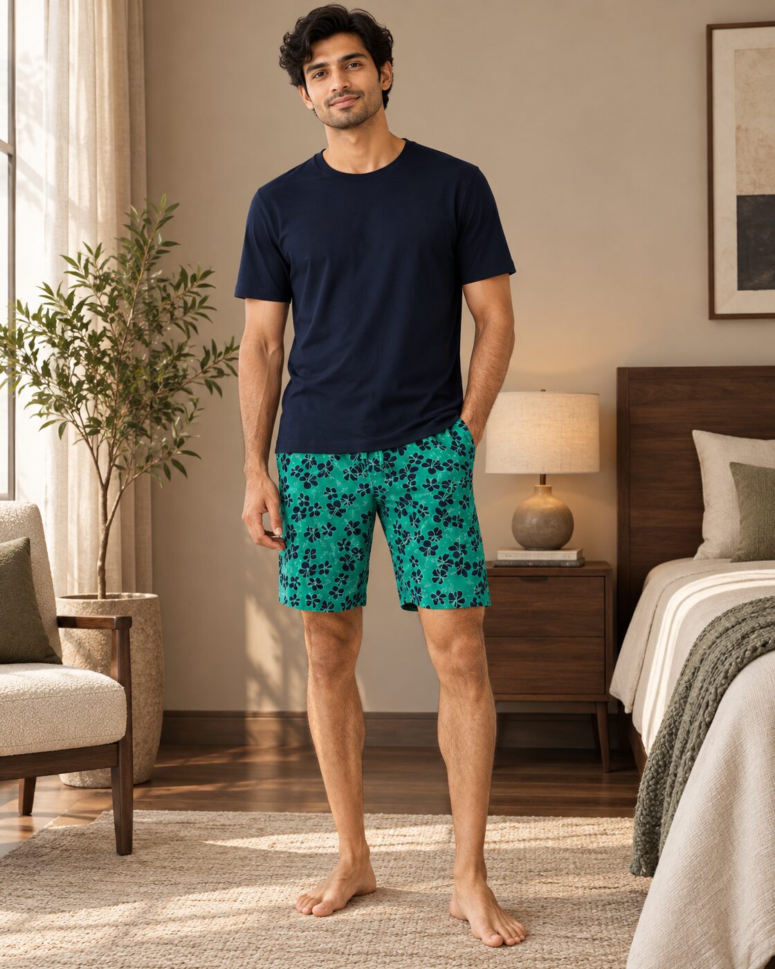 Midnight Tropic Shorts Set