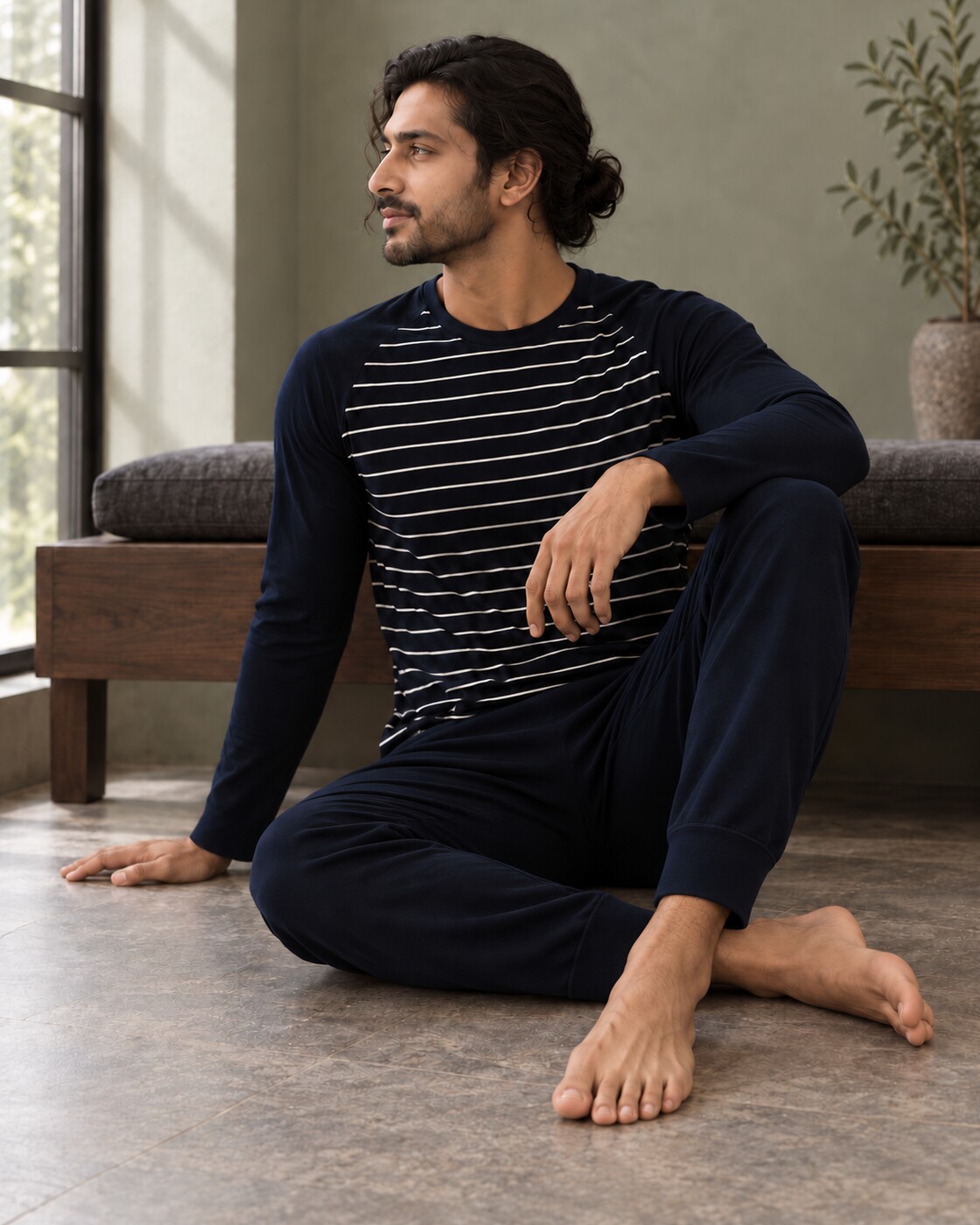 Navy Horizon Stripe Set