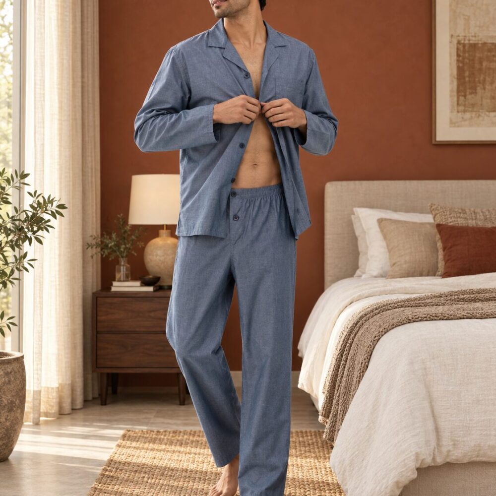 Chambray Geo Buttoned Set
