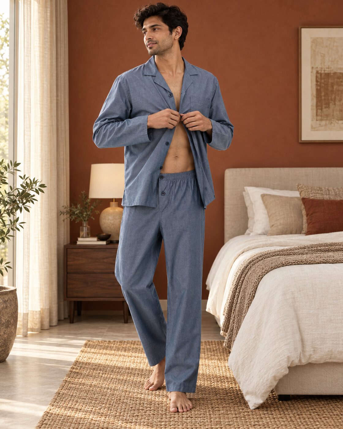 Chambray Geo Buttoned Set