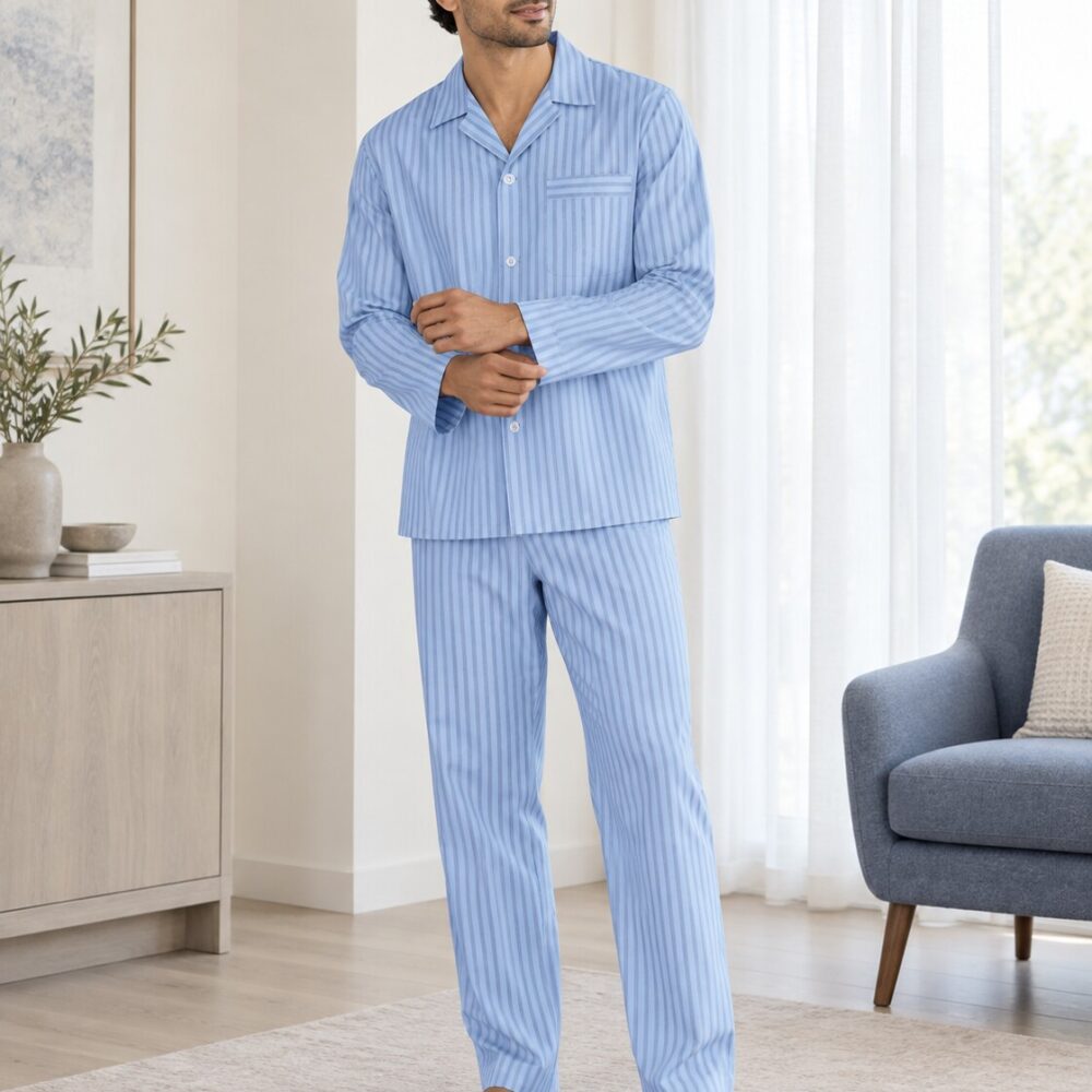 Cloudline Stripe Buttoned Set