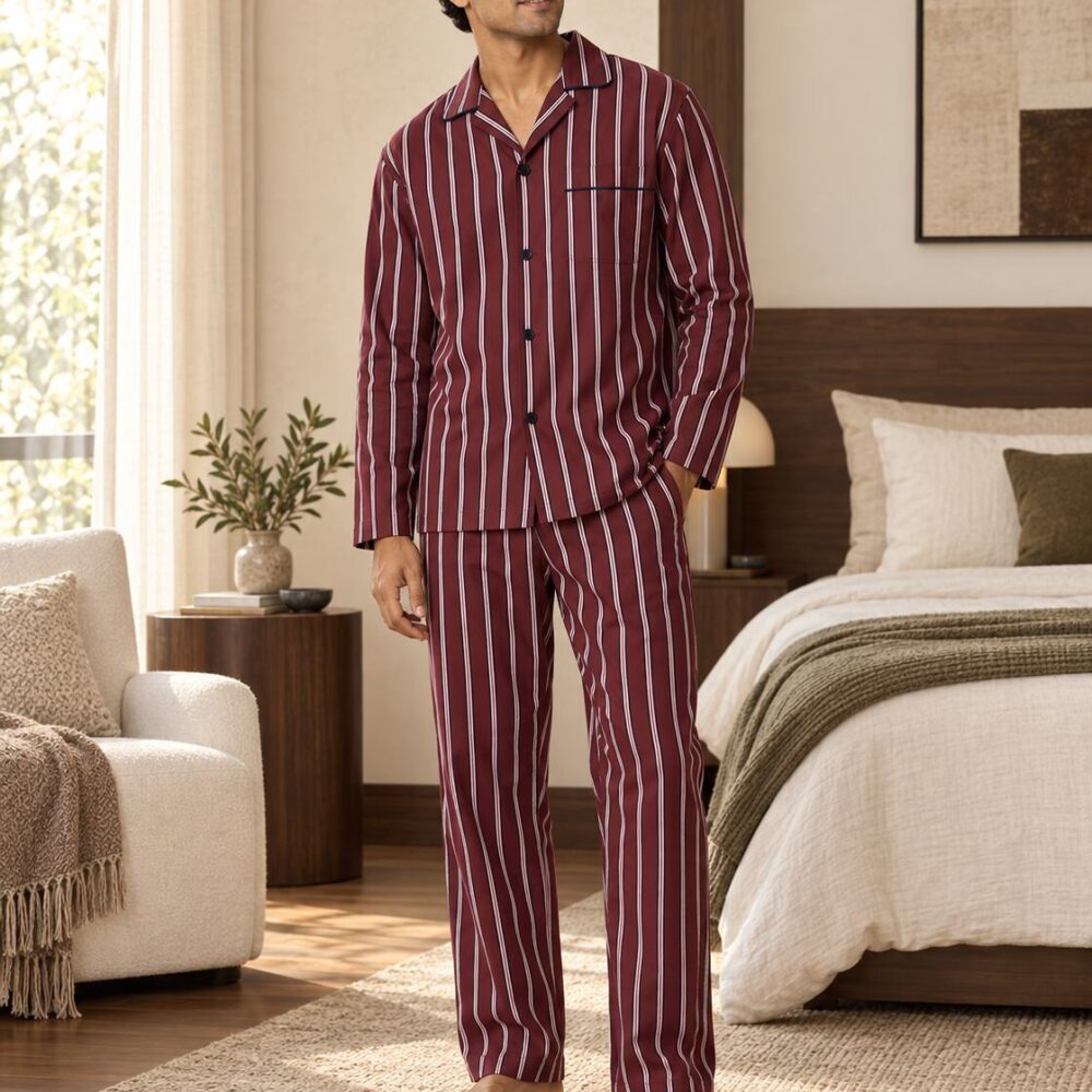 Crimson Column Buttoned Set