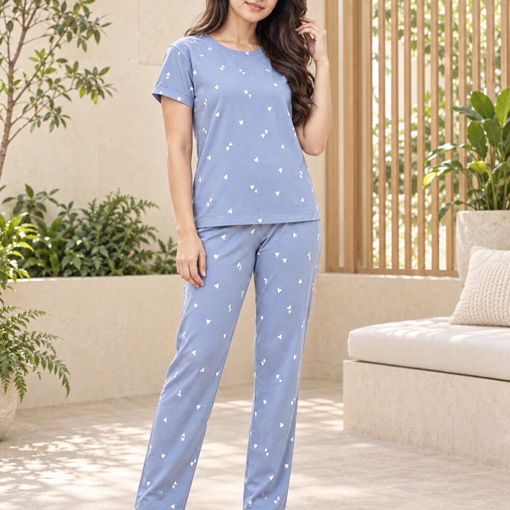 Blueberry Heart Cotton Pyjama Set