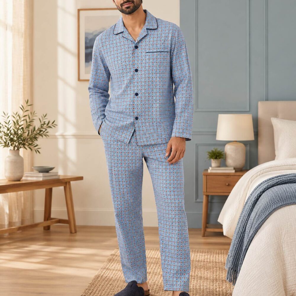 Mosaic Blue Pajama Set