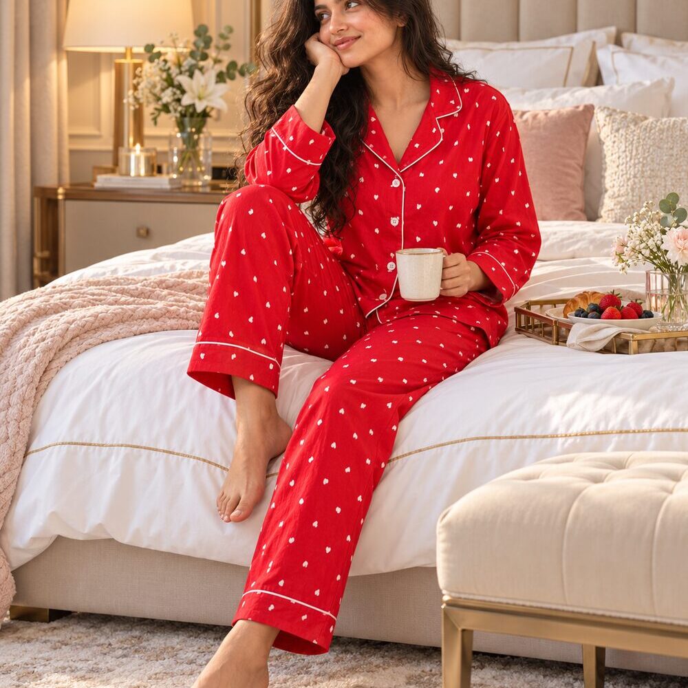 Sweetheart Cotton Pajama Set