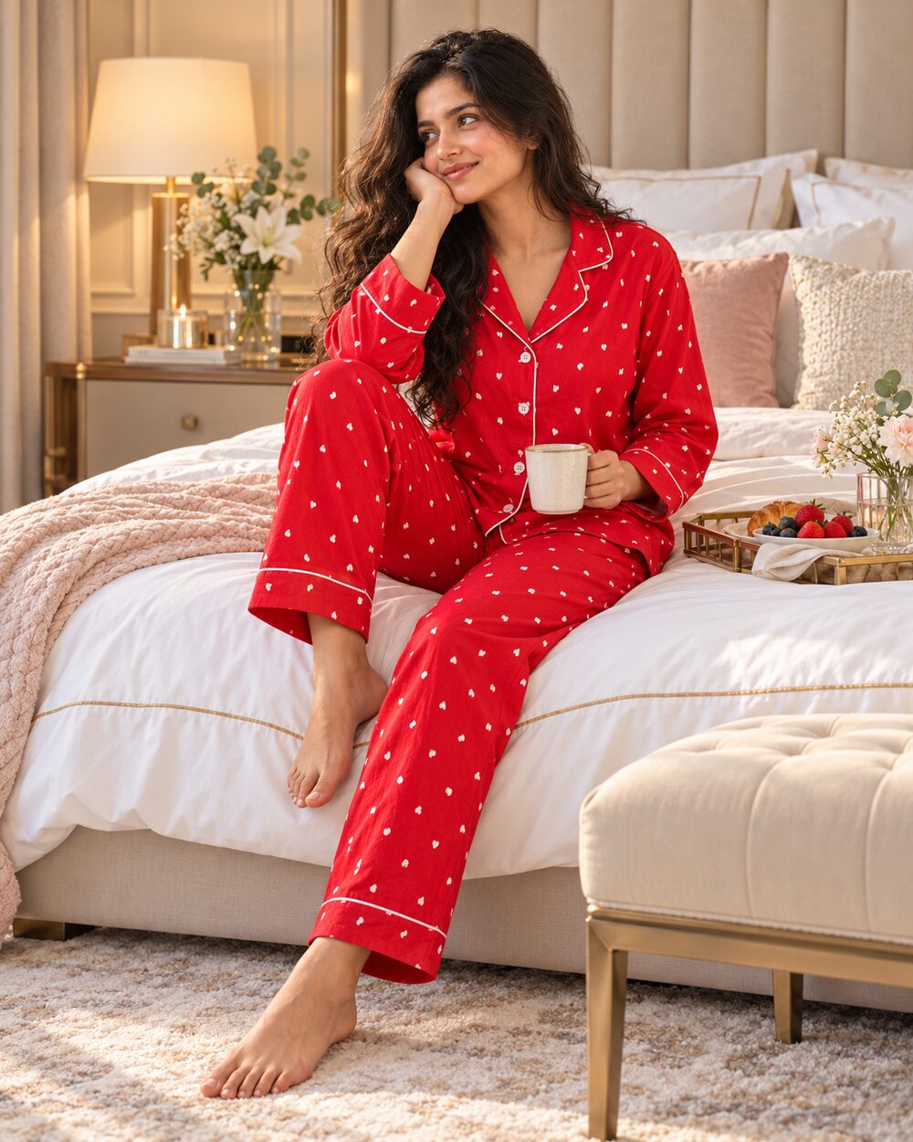 Sweetheart Cotton Pajama Set