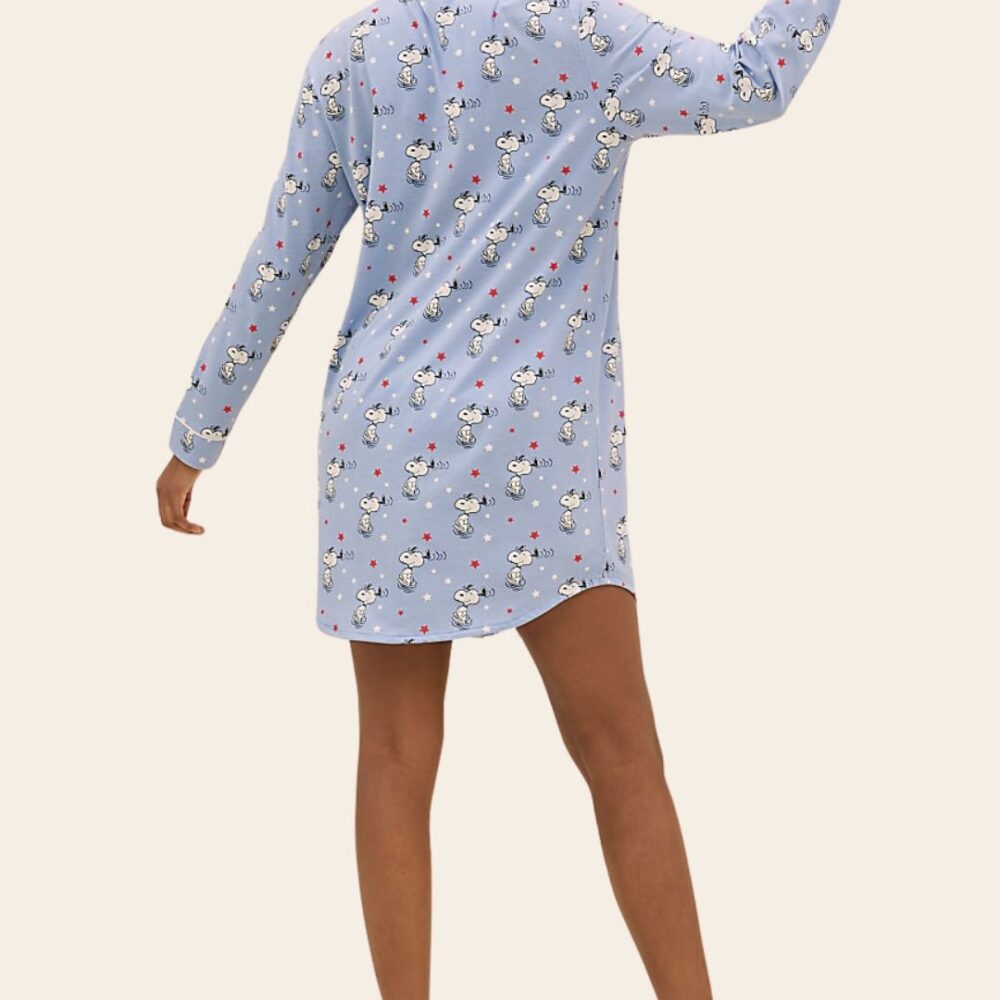 Sky Snoopy Cotton-Rich Night Shirt