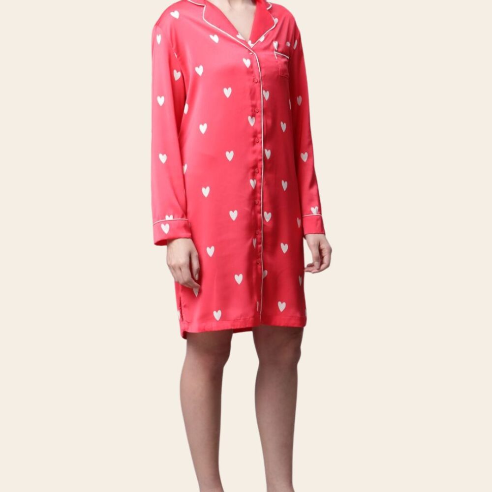 Sweetheart Satin Nightshirt