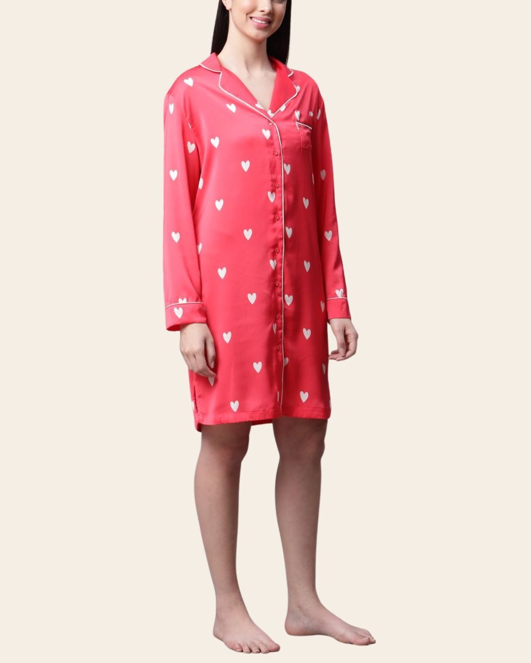 12 Sweetheart Satin Nightshirt