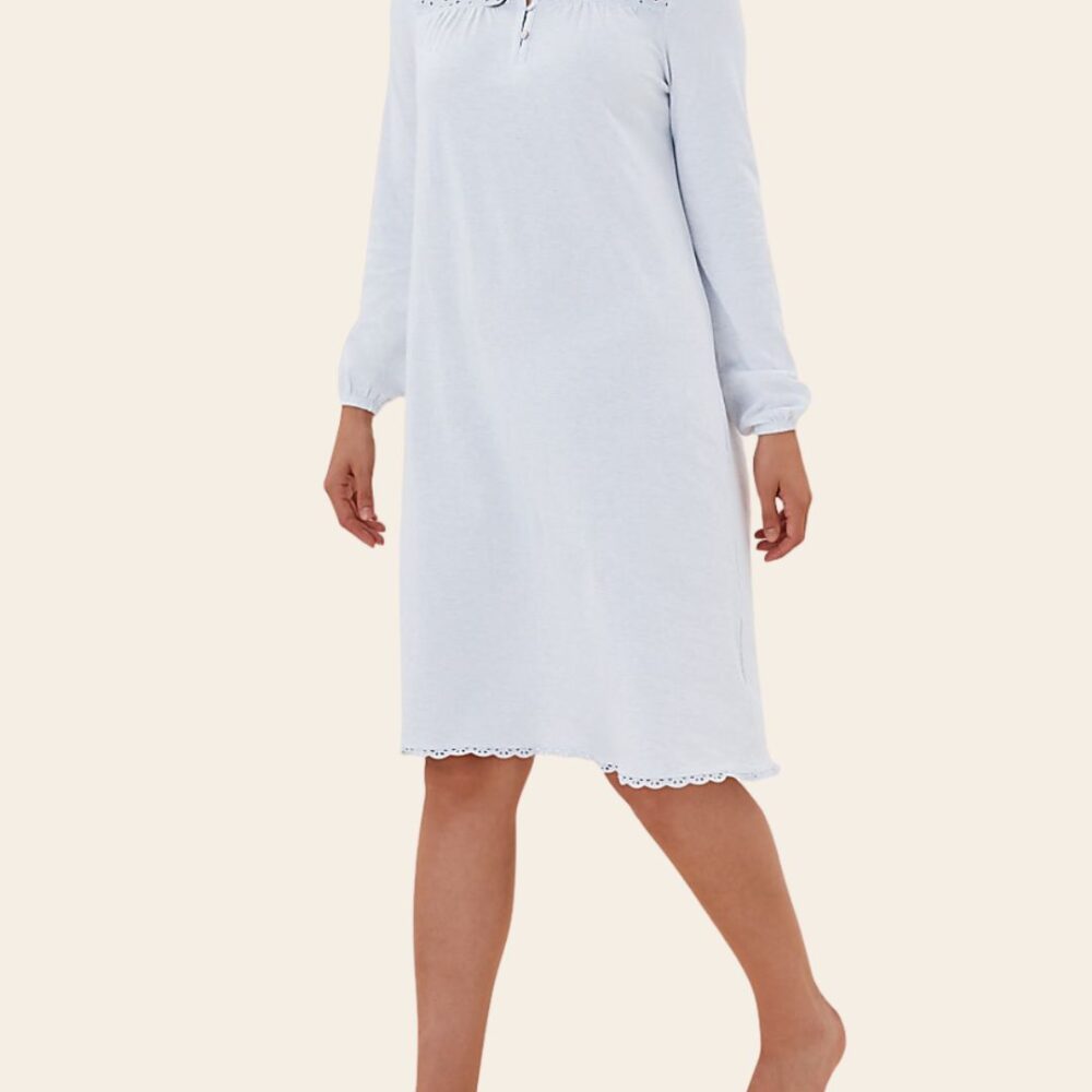 Ice Blue Lace Detail Nightdress