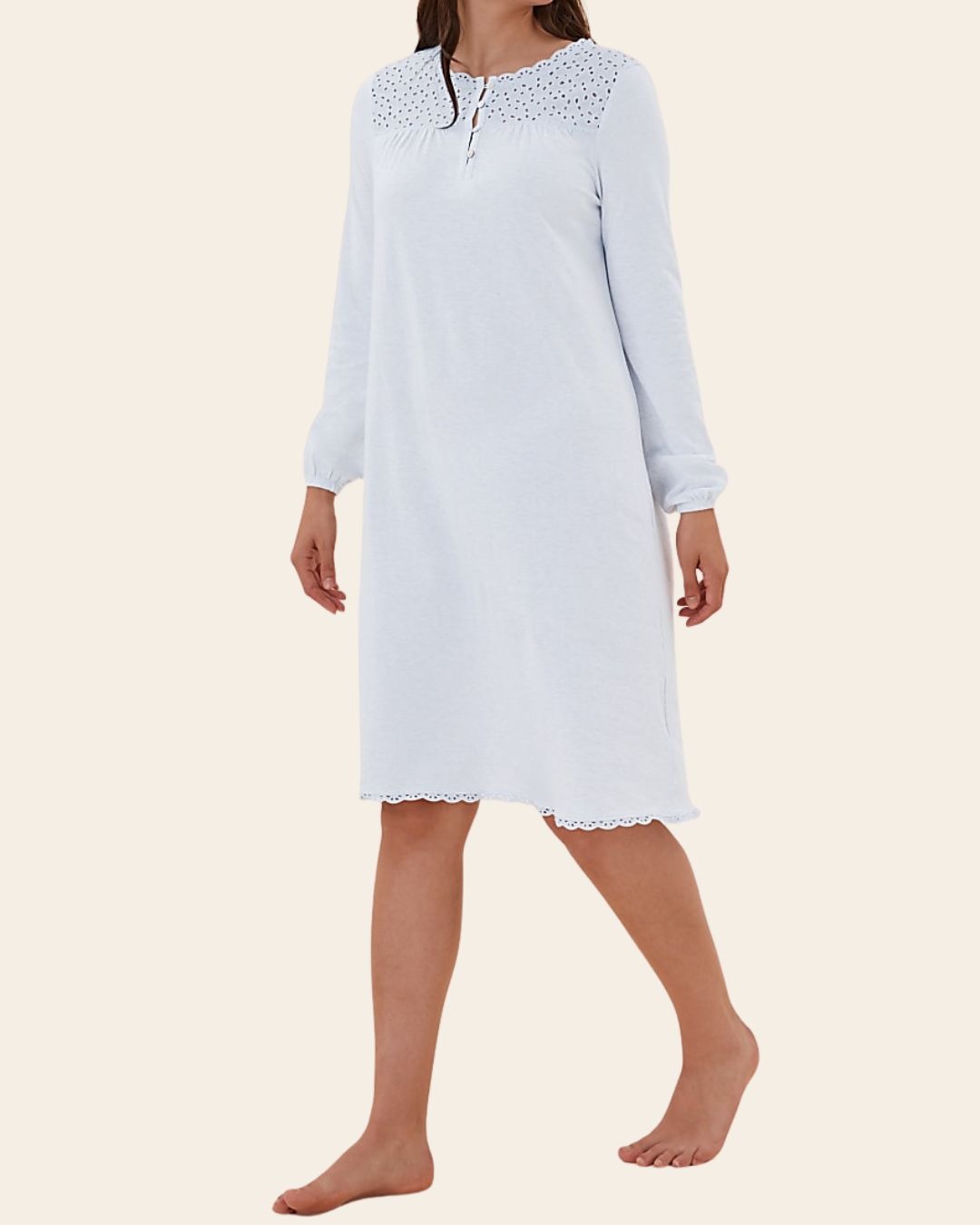 13 Ice Blue Lace Detail Nightdress