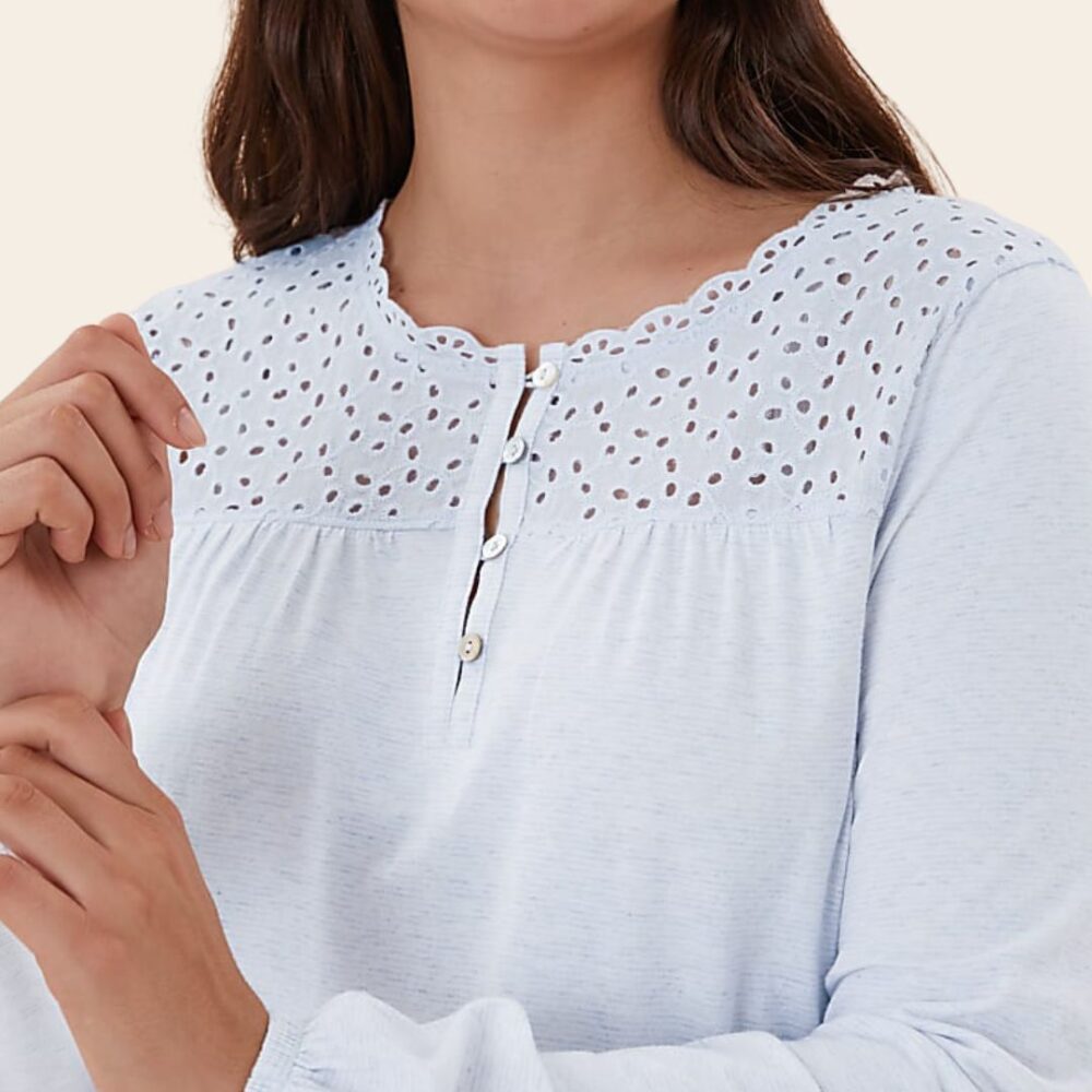 Ice Blue Lace Detail Nightdress