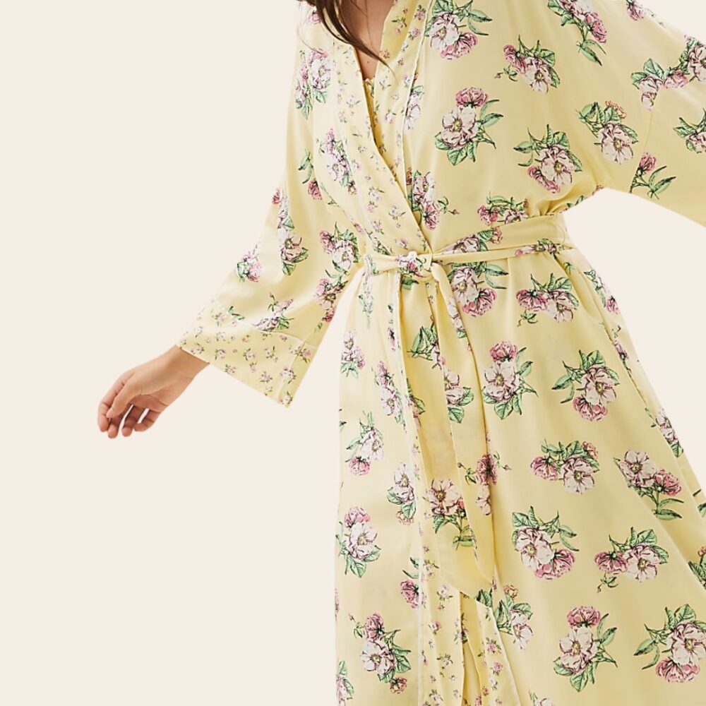 Floral Wrap Viscose Robe