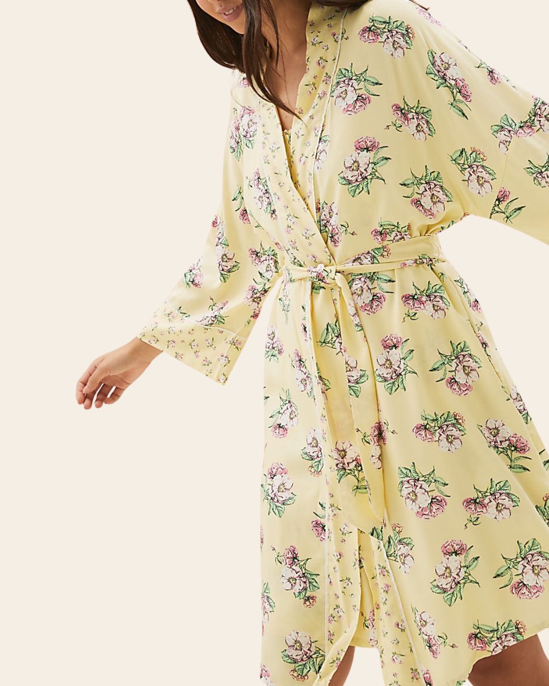 Floral Wrap Viscose Robe