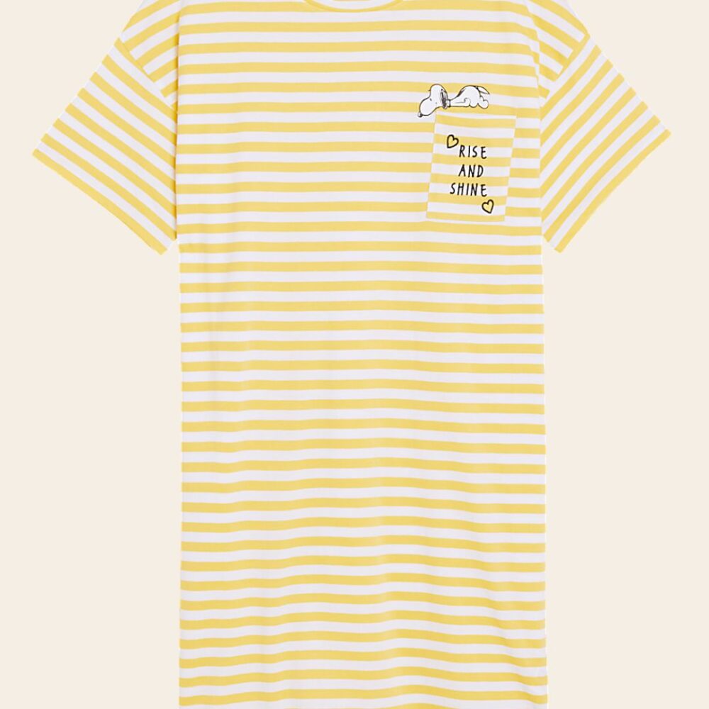 Snoopy Stripe Cotton Nightdress