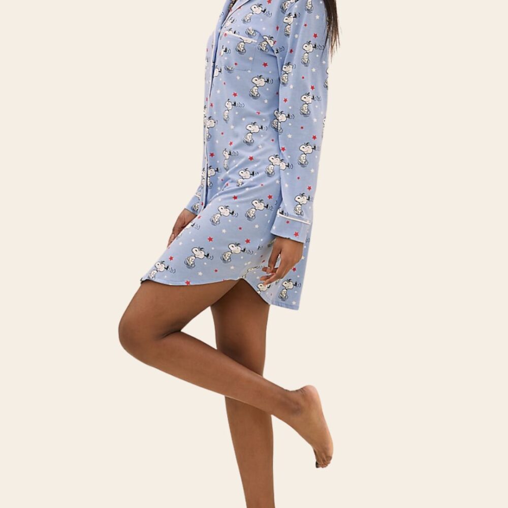 Sky Snoopy Cotton-Rich Night Shirt