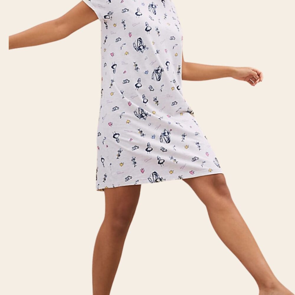 Wonderland Print Cotton Nightdress