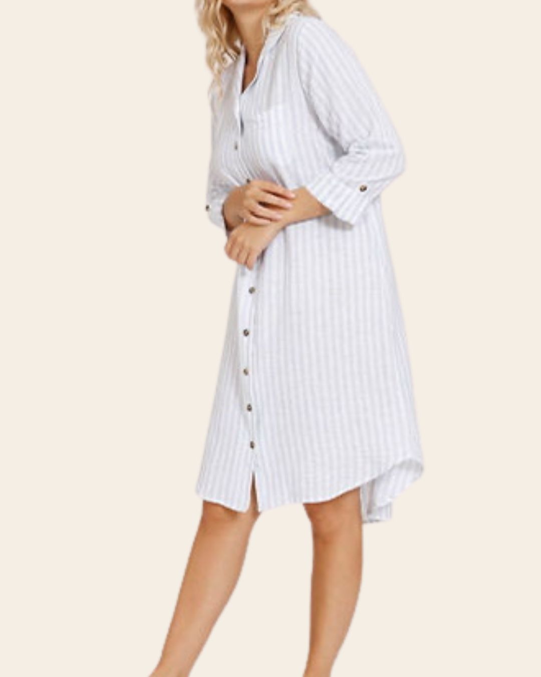 Powder Blue Linen Nightshirt