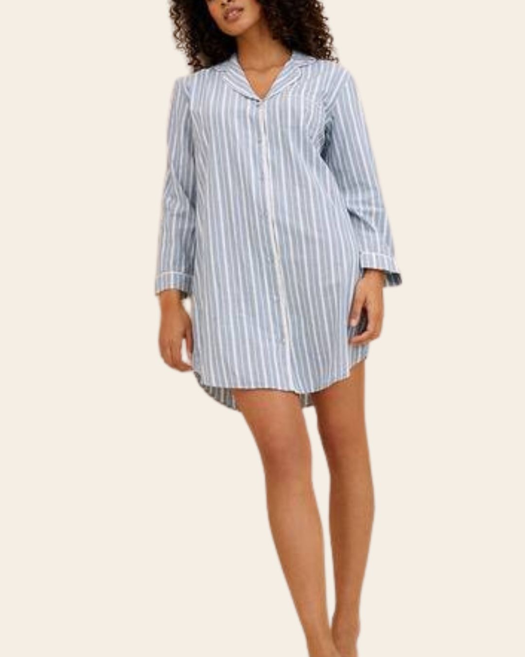 34 Classic Stripe Cotton Nightshirt