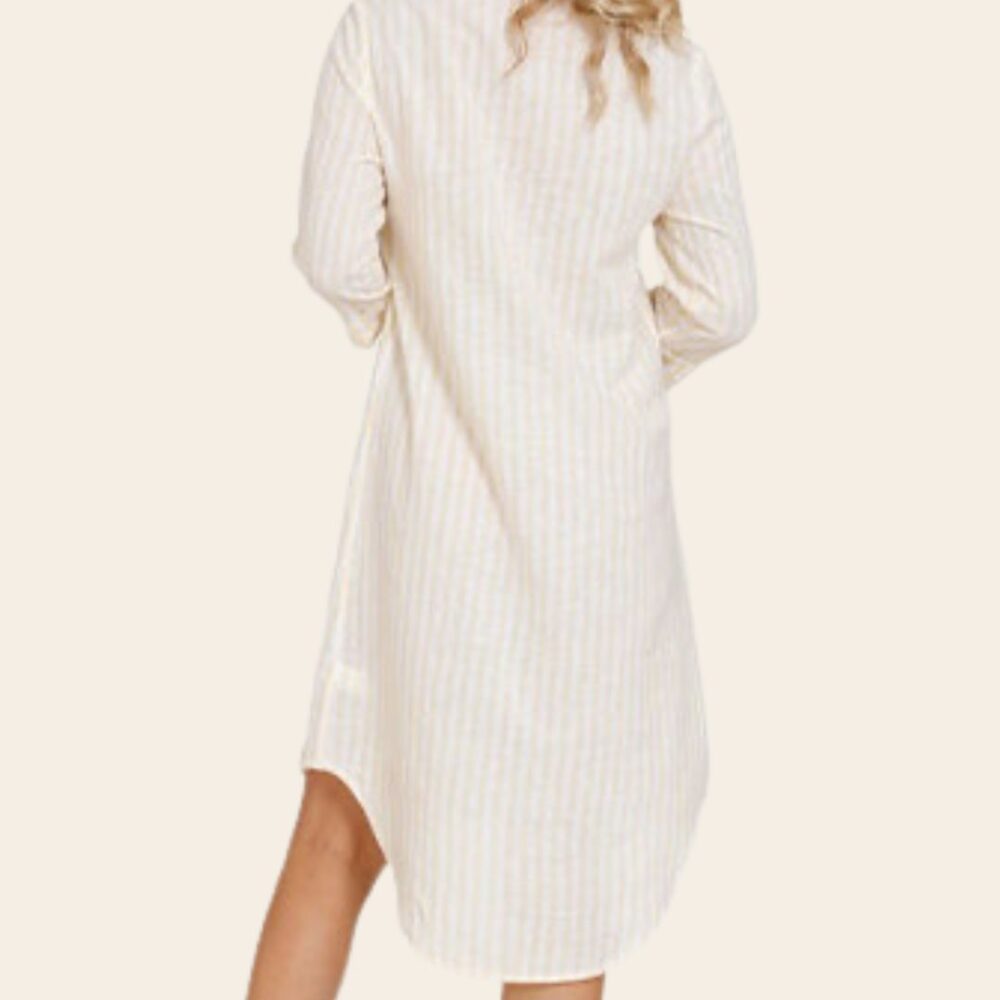 Soft Lemon Linen Nightshirt