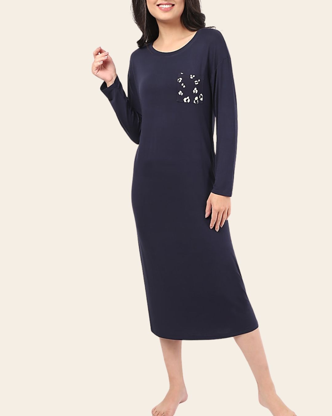 Midnight Pocket Viscose Nightdress