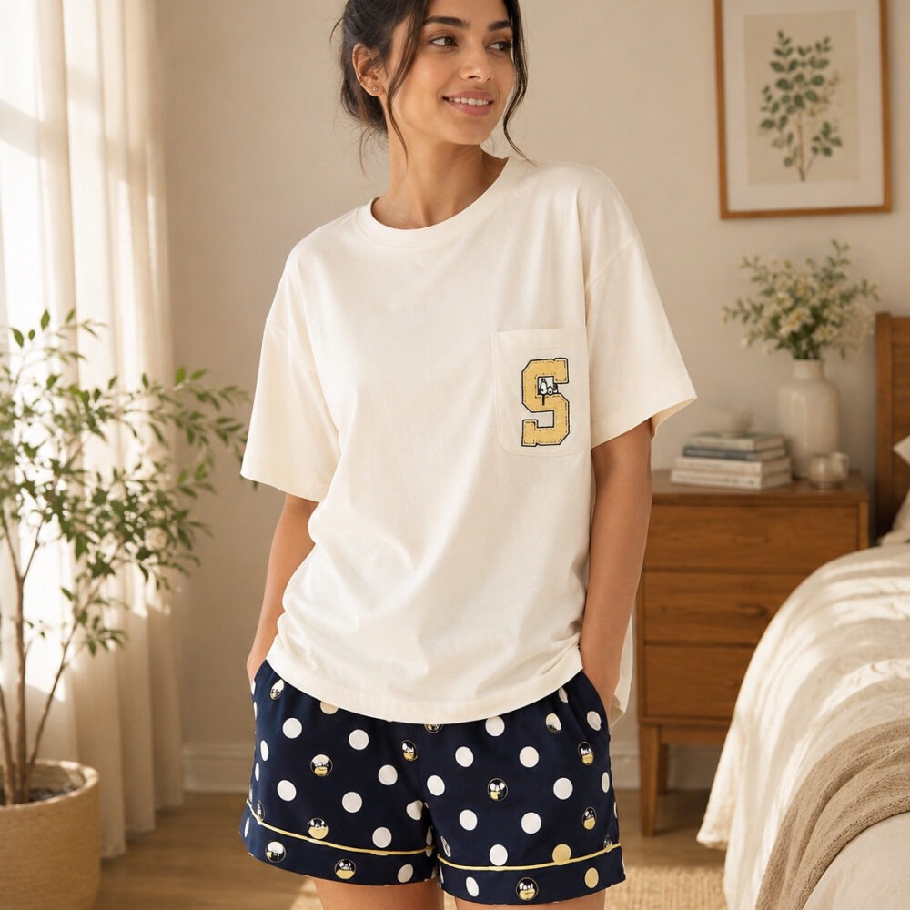 Sleepy Beagle Cotton Shortie Set