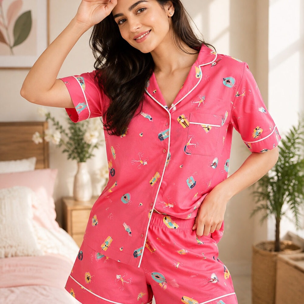 Bright Bloom Cotton Pyjama Set