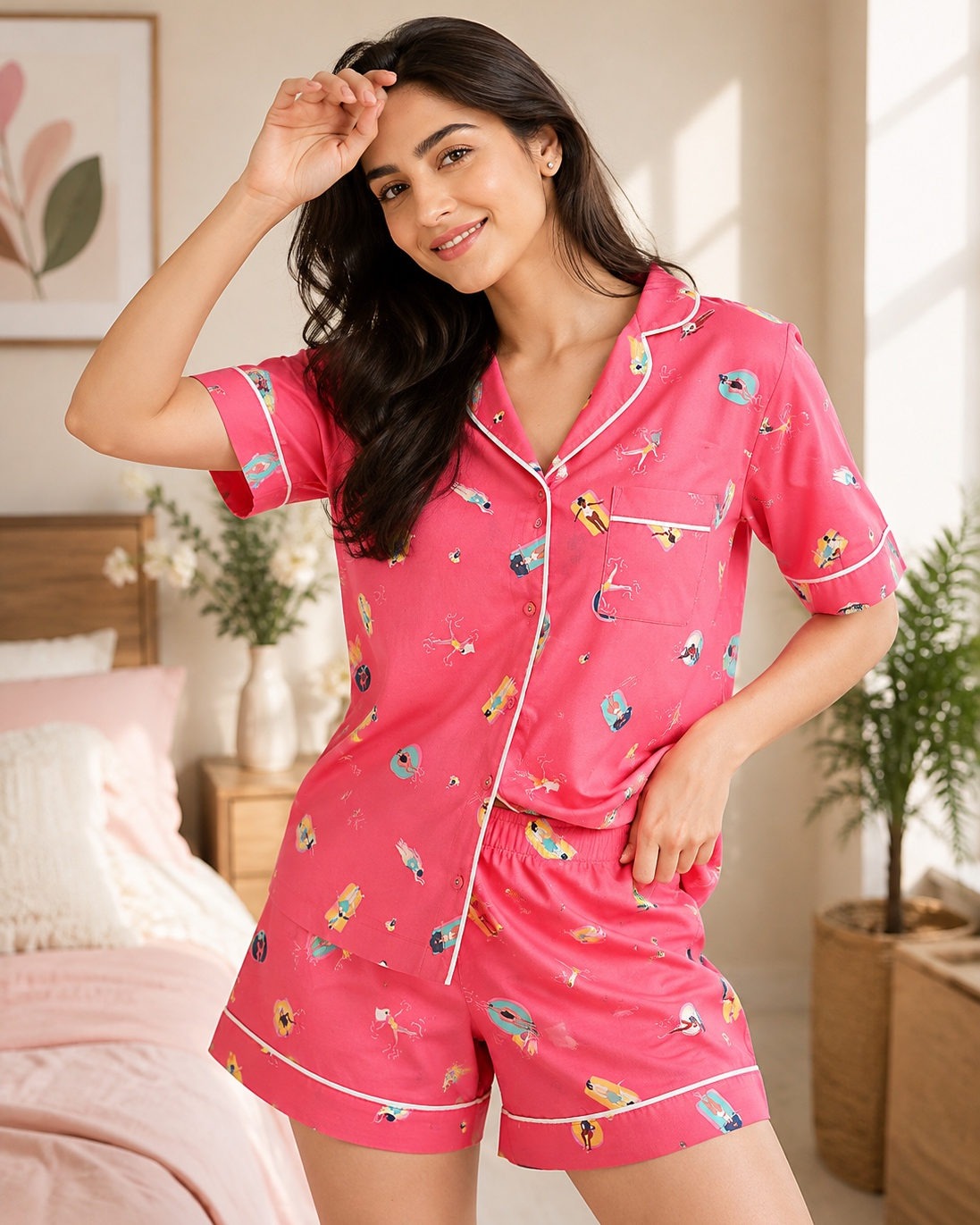 Bright Bloom Cotton Pyjama Set