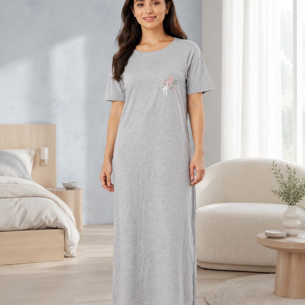 Grey Lounge Longline Nightdress