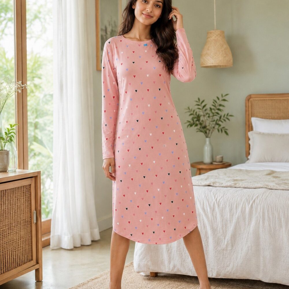 Sweetheart Cotton Midi Nightdress