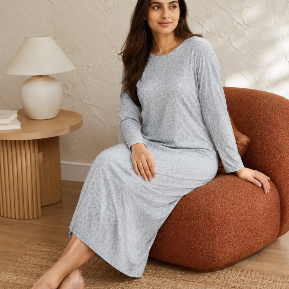 Misty Leopard Viscose Nightdress