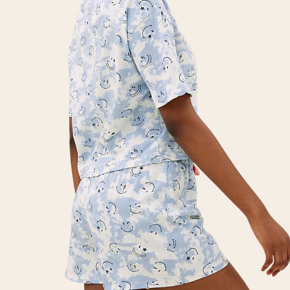 Smiley Cloud Cotton Rich Shorts Set