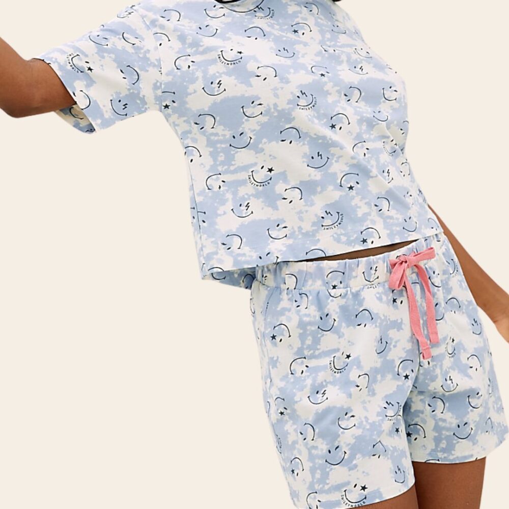 Smiley Cloud Cotton Rich Shorts Set