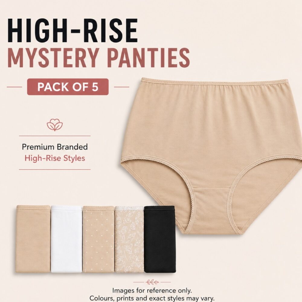 Premium Branded High-Rise Mystery Panties – Pack of 5