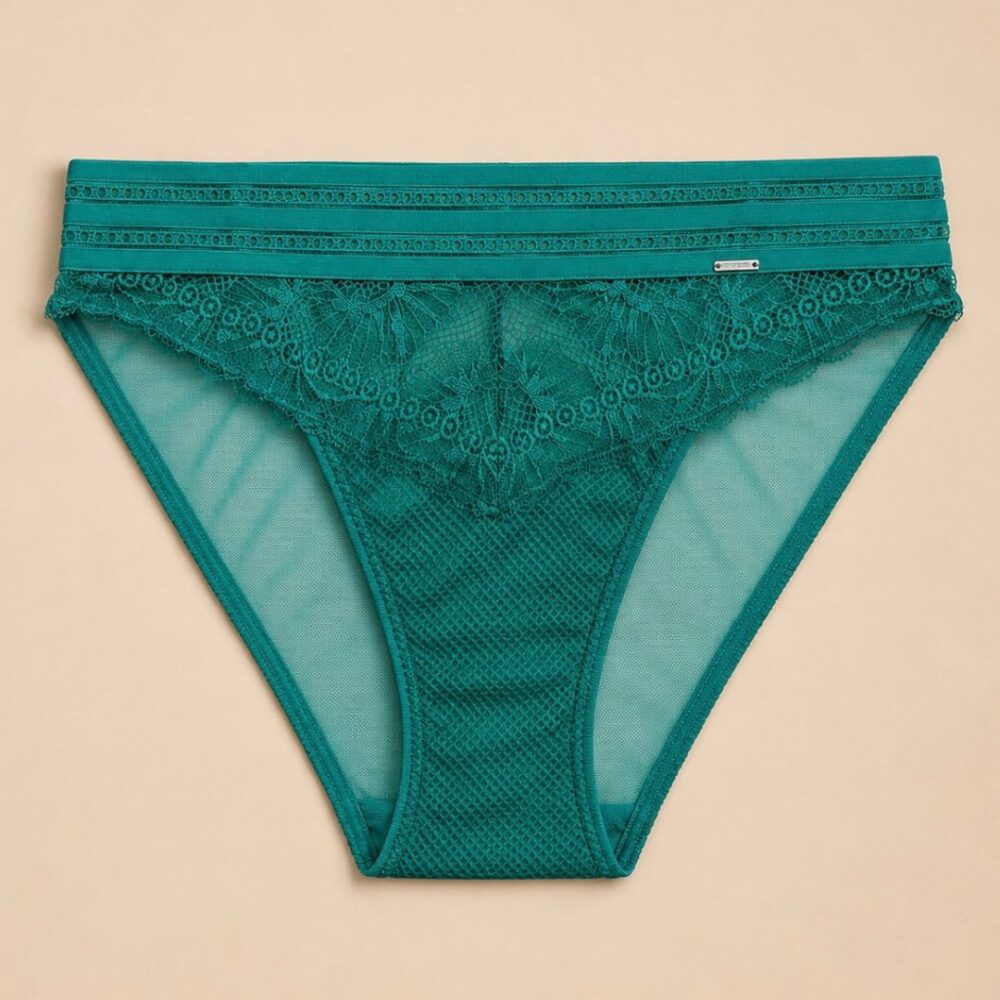 Emerald Mesh High Waist Brief