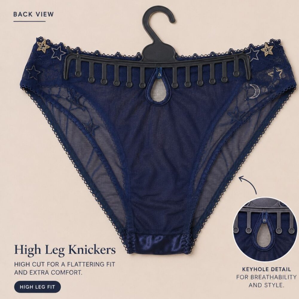 Star Embroidered High Leg Knicker