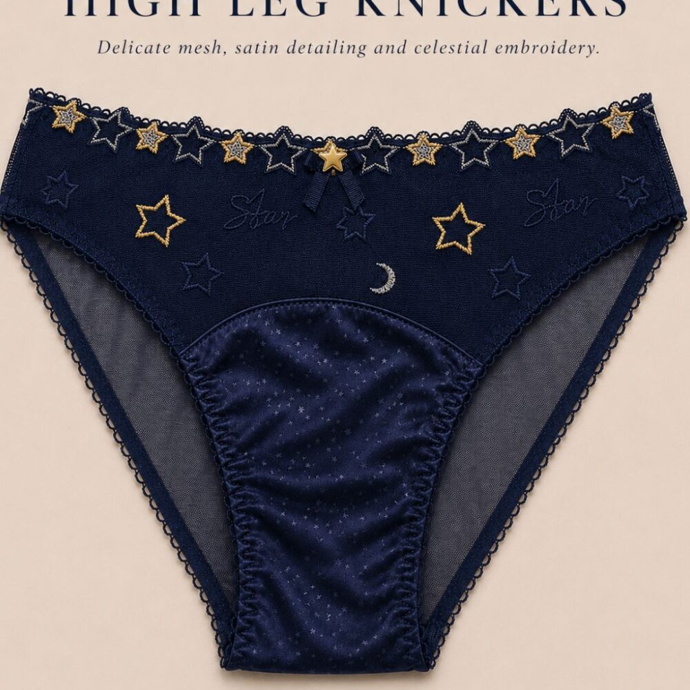 Star Embroidered High Leg Knicker