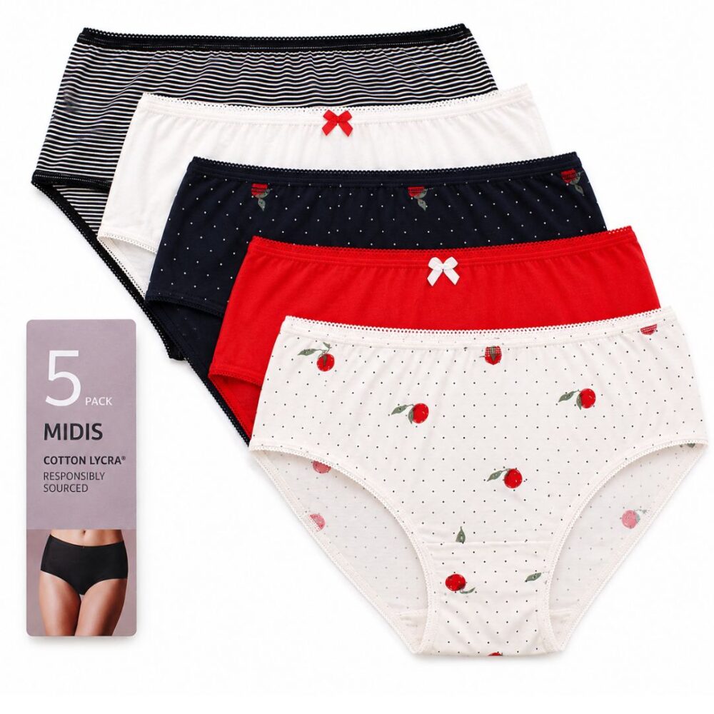 Everyday Cotton Midi Briefs – Pack of 5