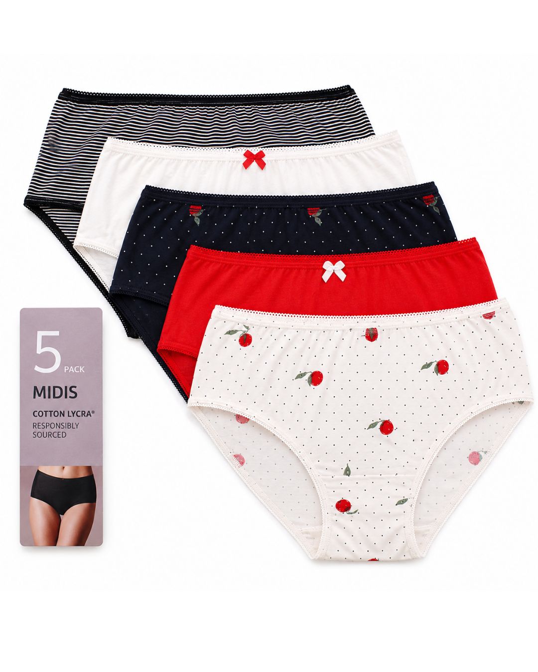 Everyday Cotton Midi Briefs – Pack of 5