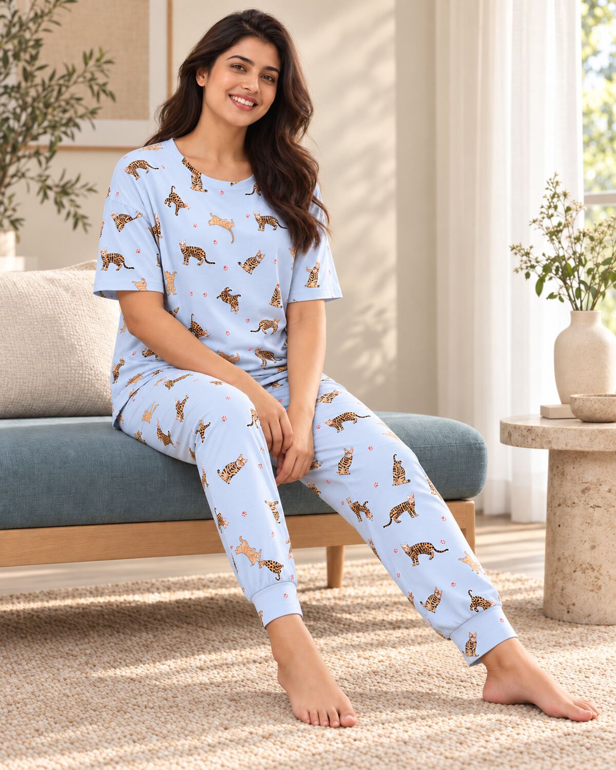 Cat Nap Blue Jogger Set