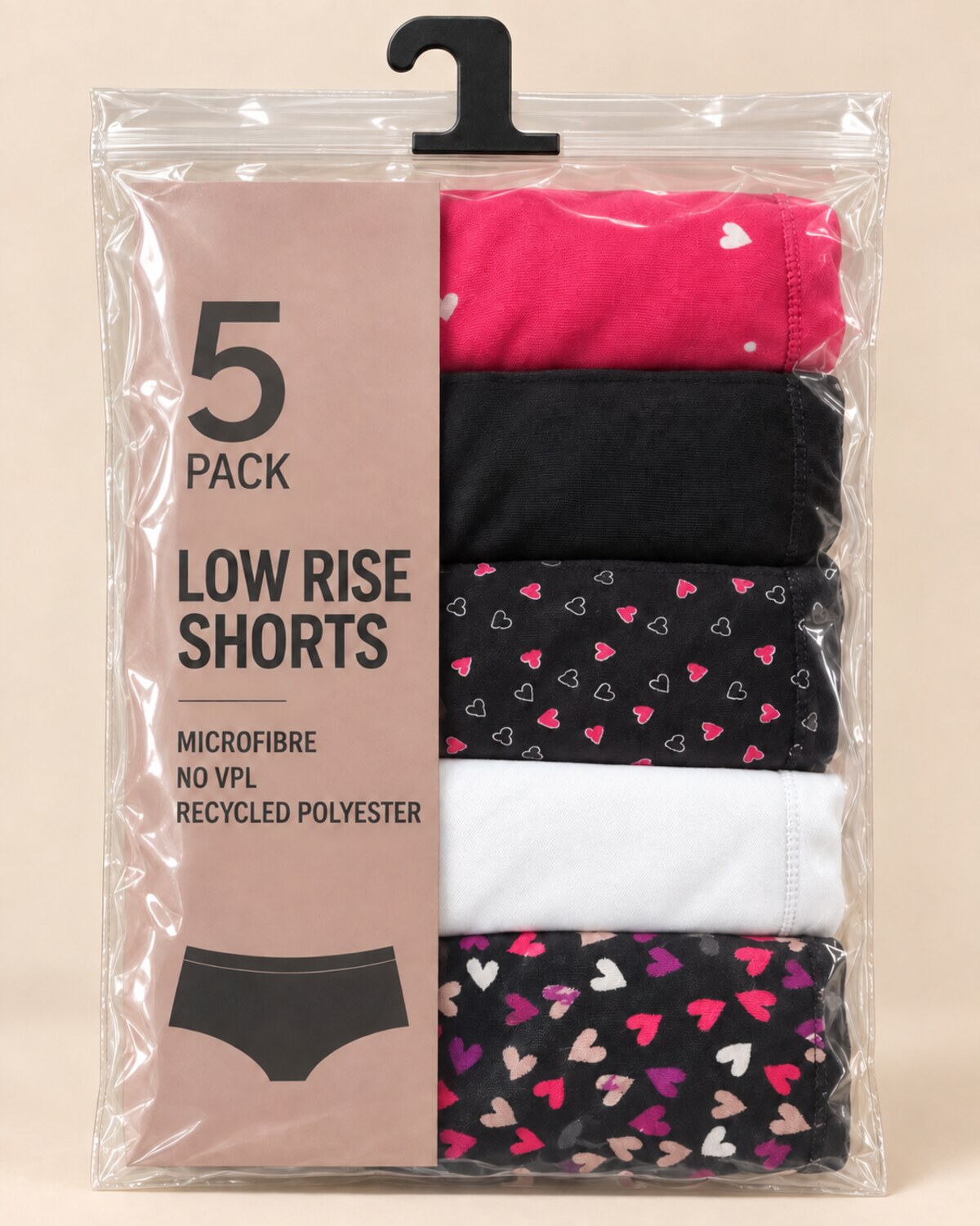Love Notes Low Rise Shorts – Pack of 5